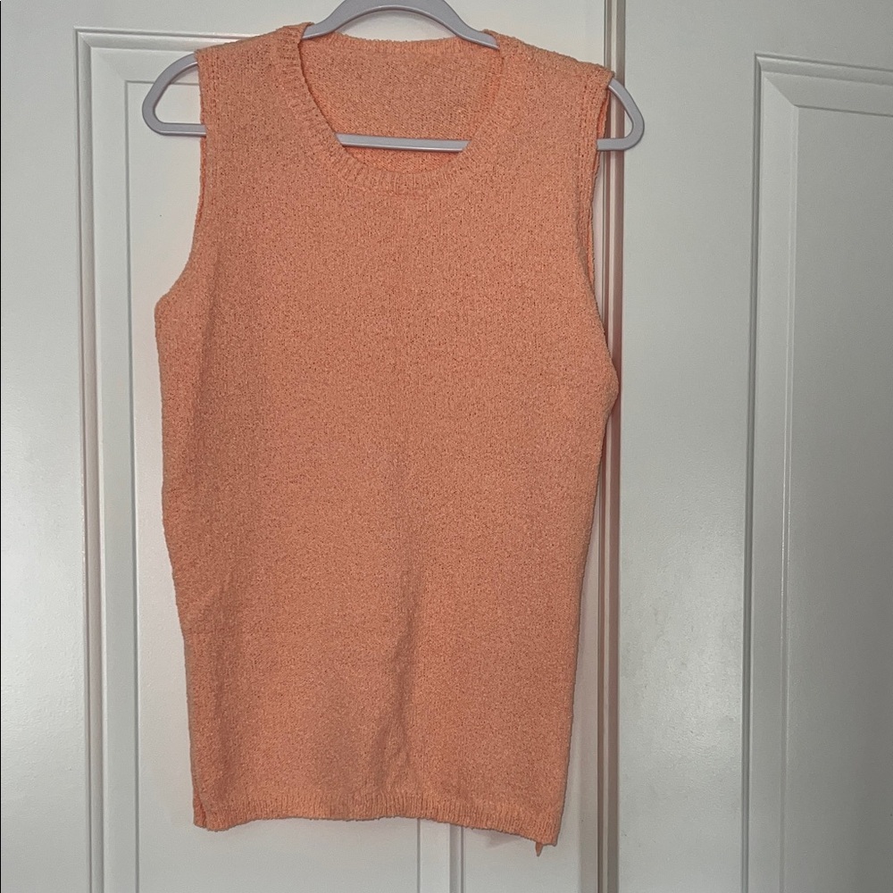 Sleeveless Bouclé Knit 2 Piece Set- Coral